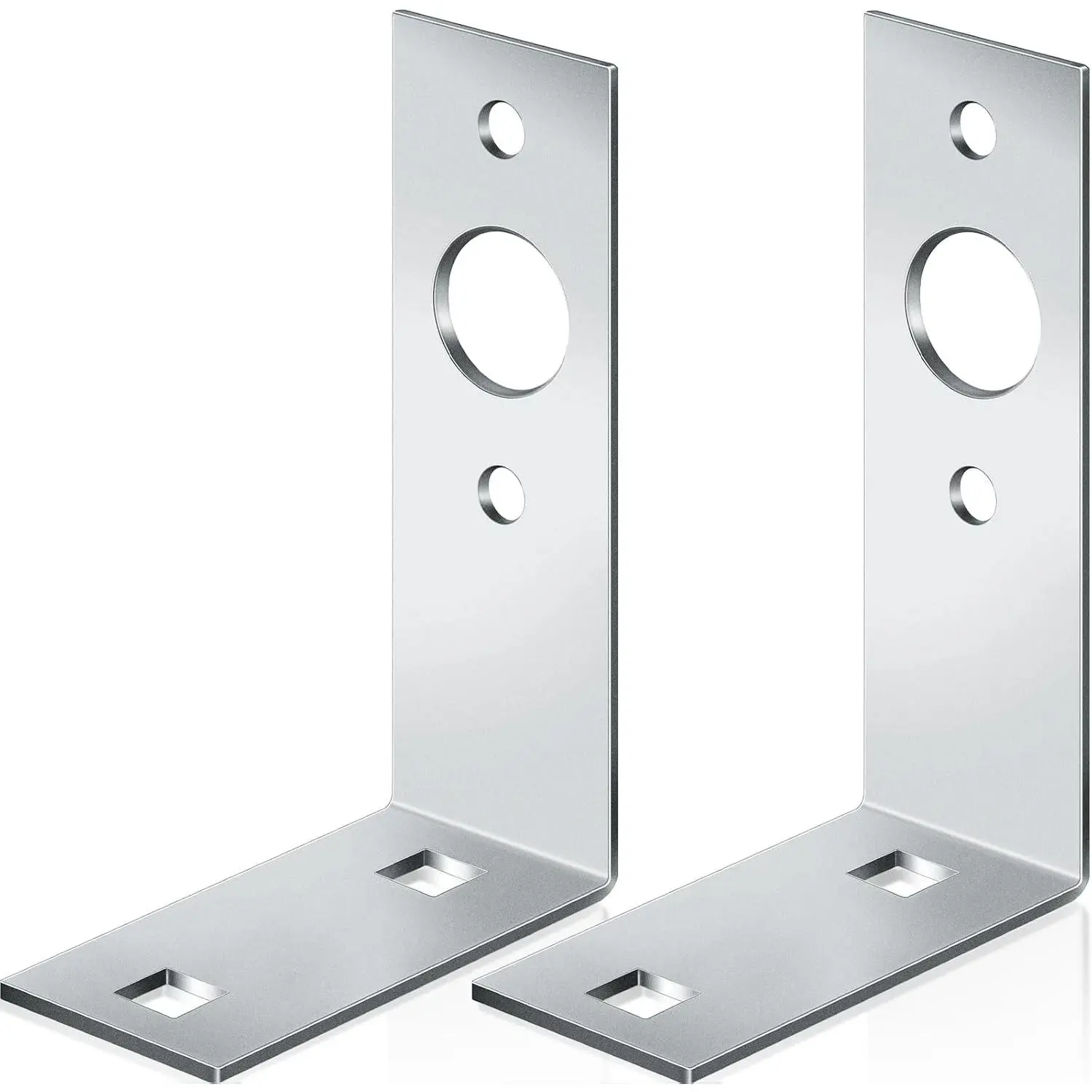 2 Pcs L-Shape Trailer Light Brackets for Boat Utility, Silver
