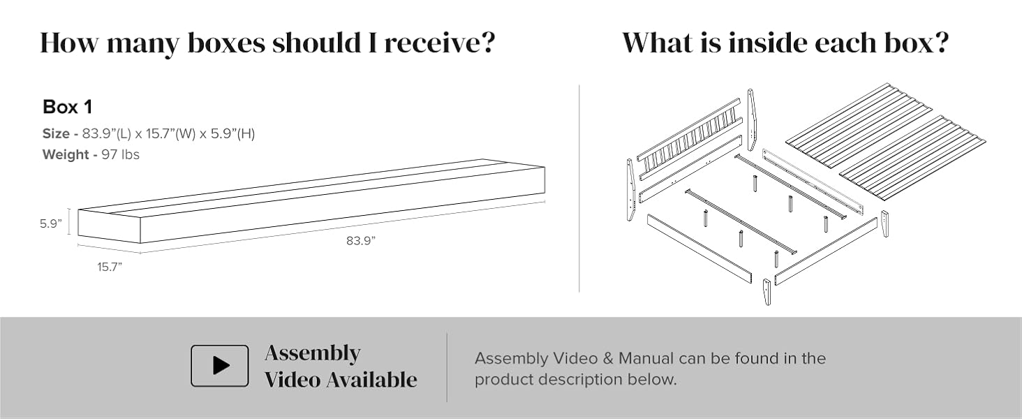 mopio Ted Bed Frame with Headboard, Mid Century Modern Acacia Solid Wood Platform Bed Frame, Wooden Slats, No Box Spring, Double Metal Bar Support (Solid Wood Slatted, King (U.S. Standard))