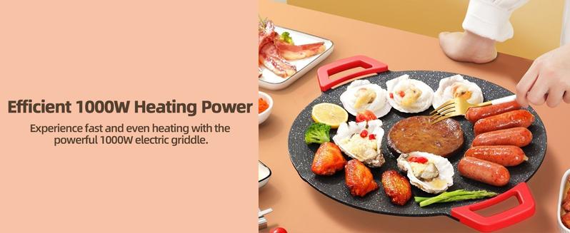 Indoor Grills Electric Smokeless – Nonstick Electric Griddle for Indoor Use, Compact & Versatile Cooking for Steaks, Pancakes, and BBQ