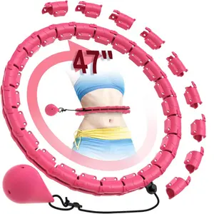Weighted Hula Circle Hoops for Adults, 24 Detachable Links Exercise Hoop, Fitness Circle Suitable for Women and Beginners