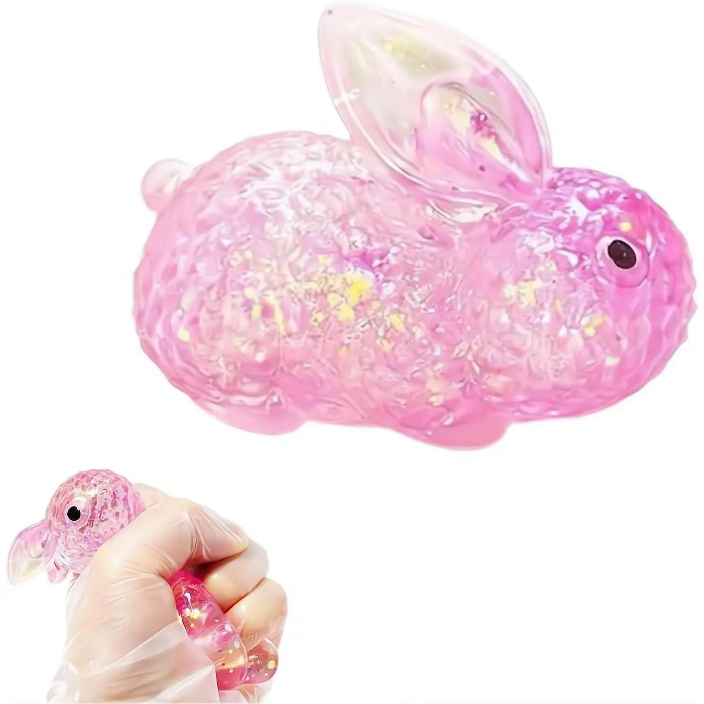 Sugar Ball Style Rabbits Decompression Toy, Sugar Ball Decompression Toys, Adult and Children's Rabbit Toy, Sparkling Rabbit Squid for Relieving Anxiety, Suitable for Party Birthday Gifts
