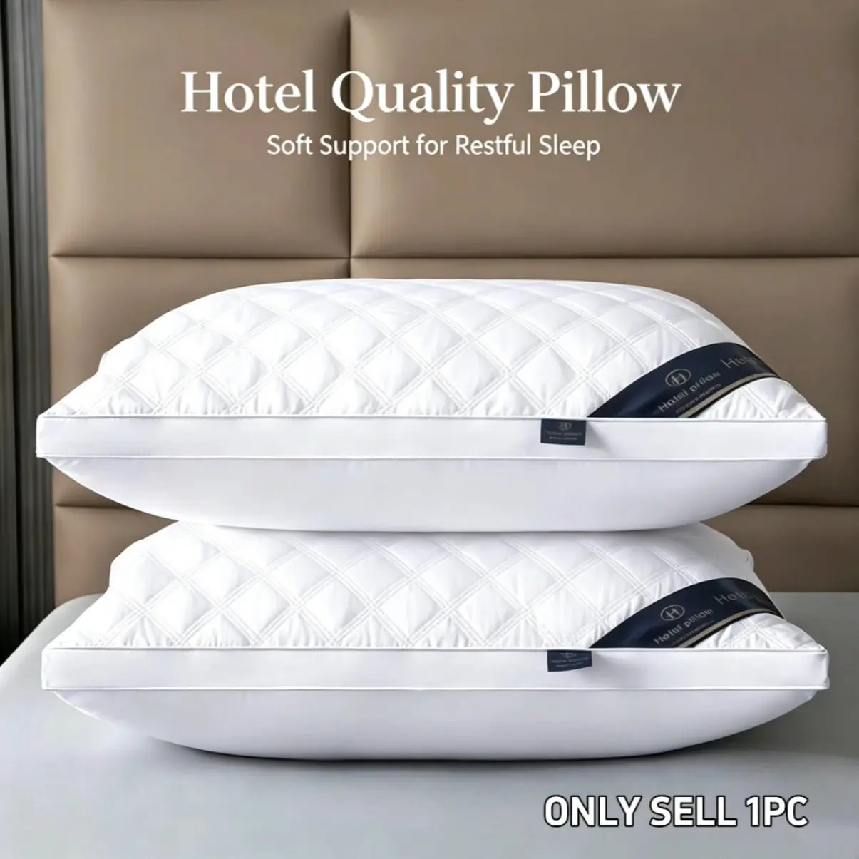 Luxury Hotel-Grade Neck Support Pillow, High Loft Core, Durable, Suitable for All Beds, Comfortable Sleep, Ideal for Living Room, Bedroom, Home Decor