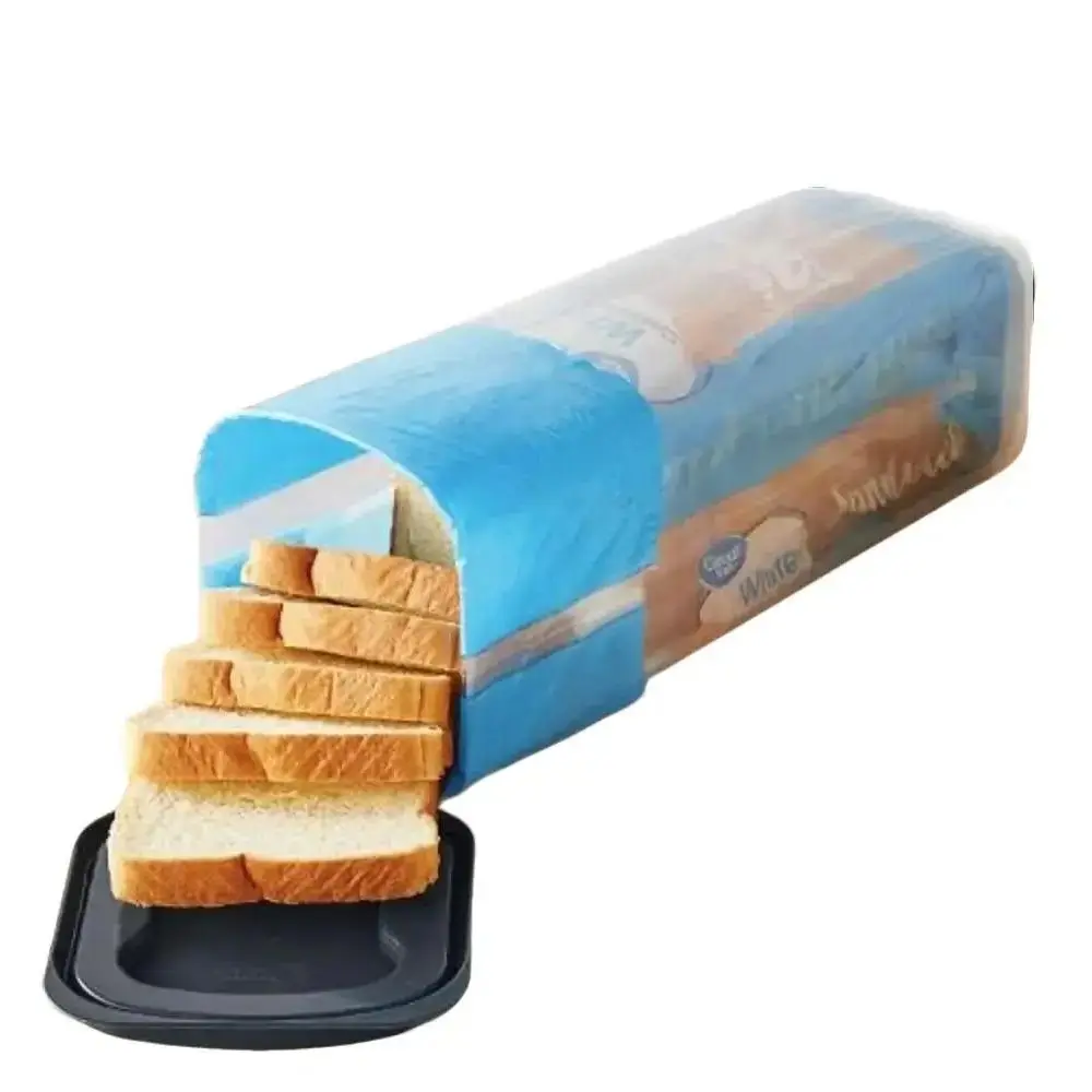 Clear Plastic Durable Bread Food Storage Container with Gray Lid for Organized Bread Storage Kitchen Utensils, Reusable Food Organizer, Kitchen Gadgets