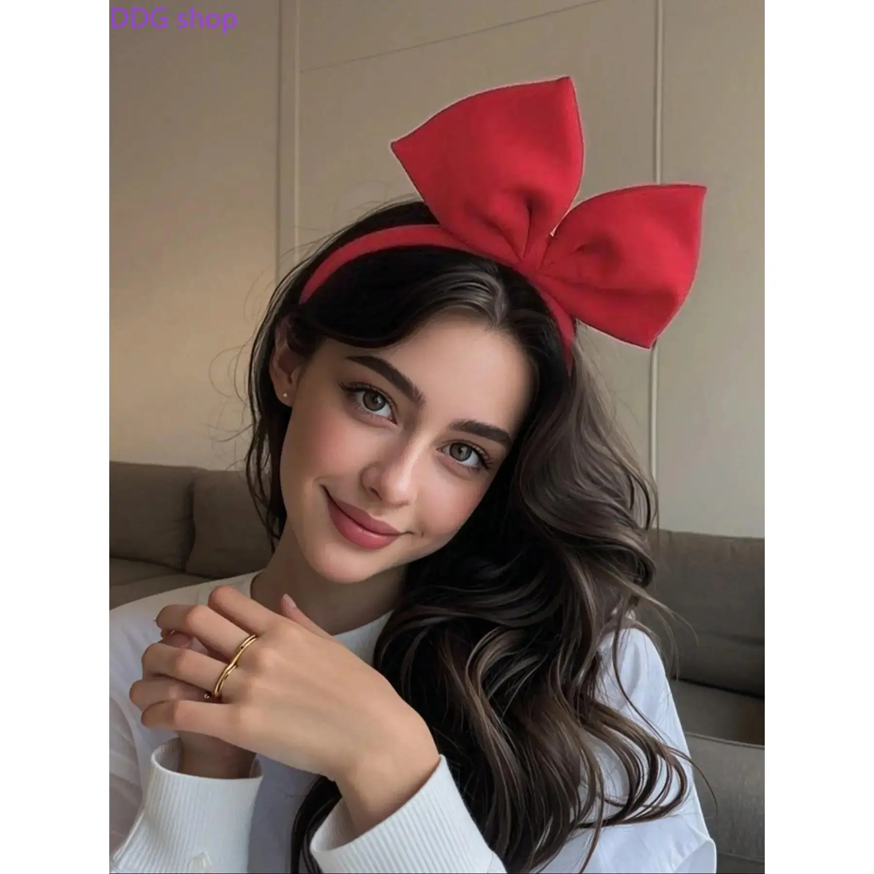 Princess Large Bow Headband, Christmas Hair Clip, Fashion Simple Hair Accessory, Holiday Gift, Facial Wash Use, Adult Headband, Hair Bows Headbands