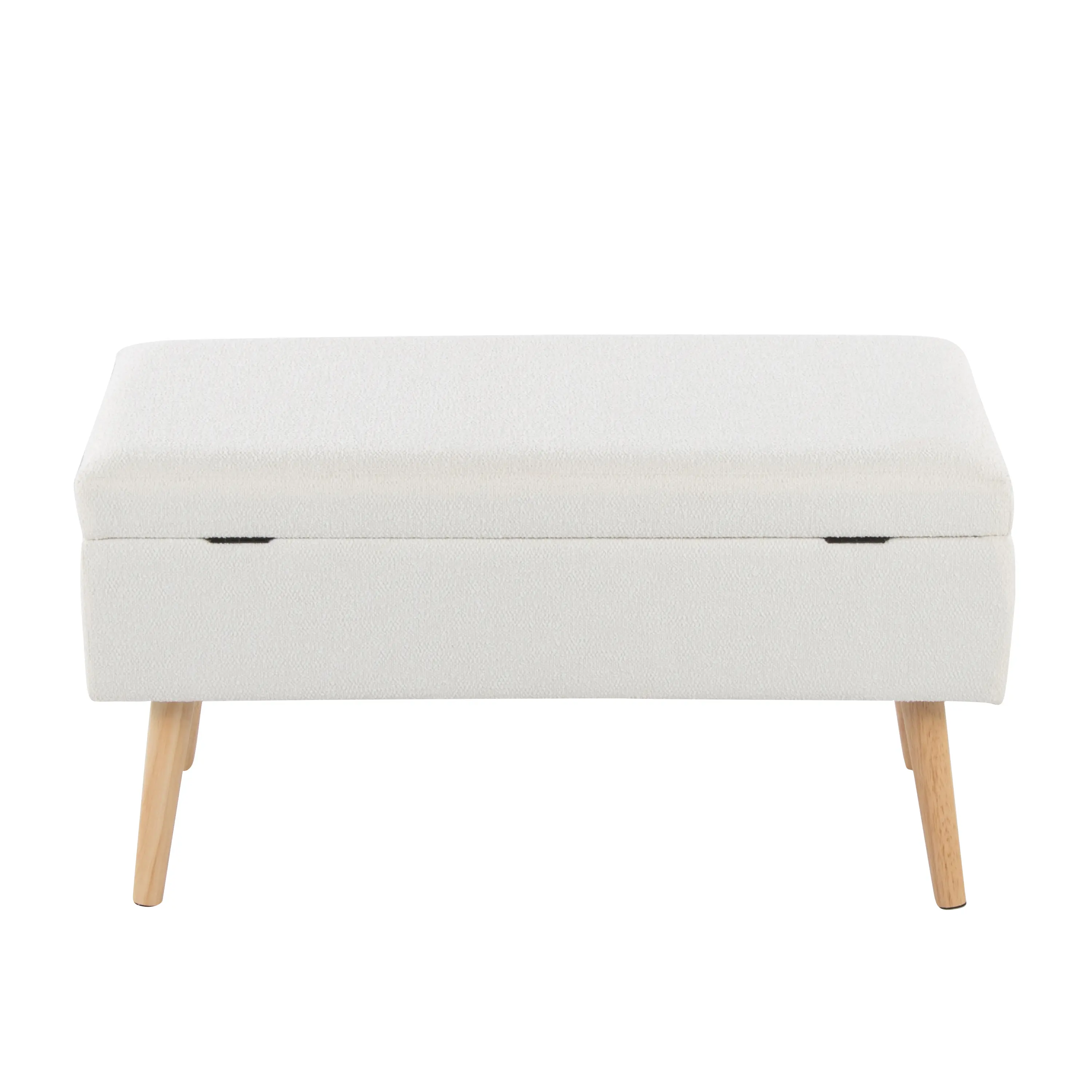 ARCH Natural Wood Bench with Cream Fabric Seat Cushion for Entryway Living Room Bedroom Indoor Seating Furniture, Sturdy Wooden Accent Bench, Modern Minimalist Style, Easy Assembly, 1 Pack, Home Furniture and Household Product Search Terms