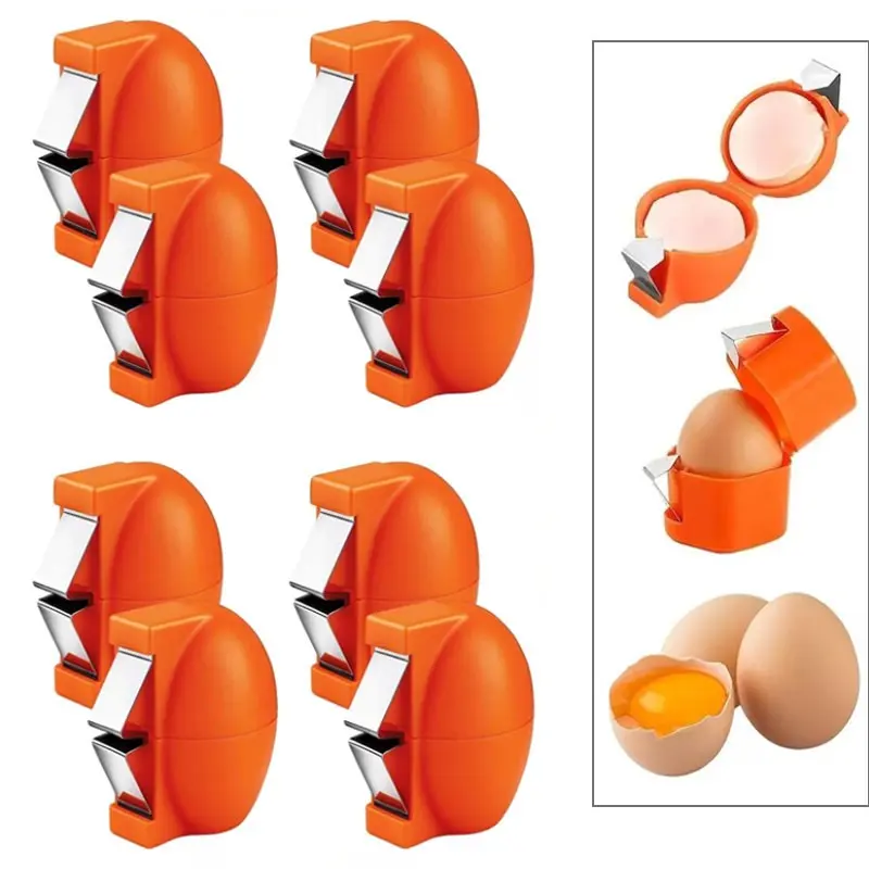 8pcs Egg Shell Remover & Peeler Set, Food Grade Portable Egg Cracker, Manual Egg Yolk Separator, Kitchen Tool for Fresh & Hard Boiled Eggs