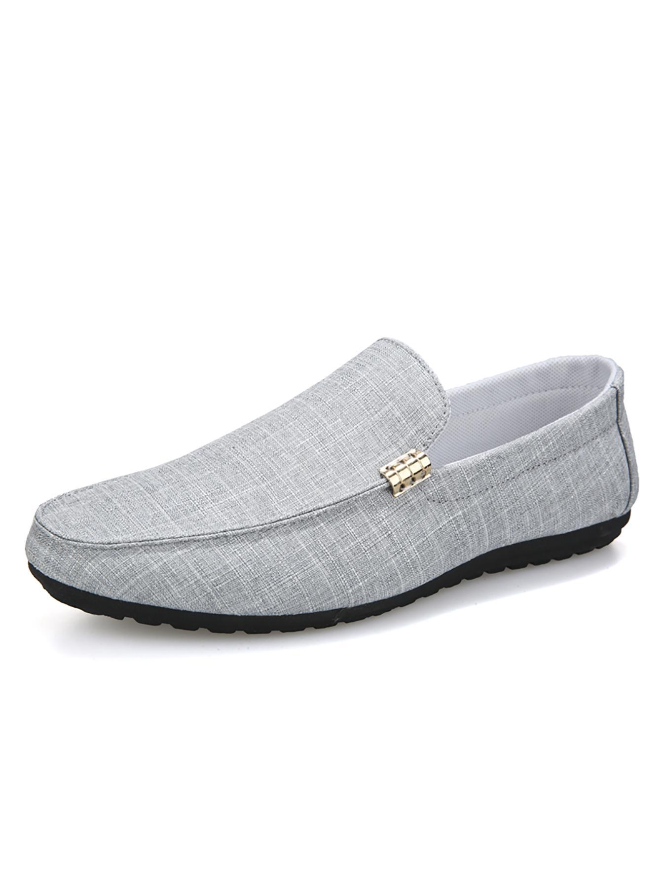 Men's Minimalist Plain Color Canvas Flat Shoes, Casual Low Top Slip-on Shoes for Men, Men's Workout Flat Shoes for Commuting, Daily Life