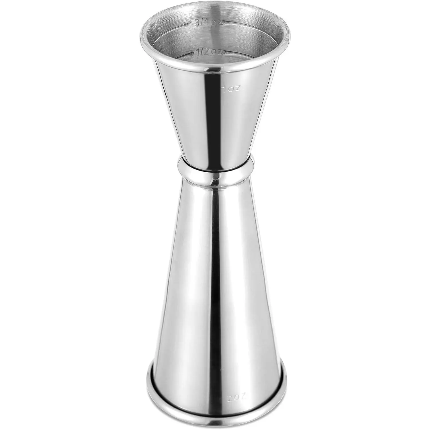 Stainless Steel Cocktail Double Jigger, 1oz/2oz Measuring Bartender Tool (1 Pack)