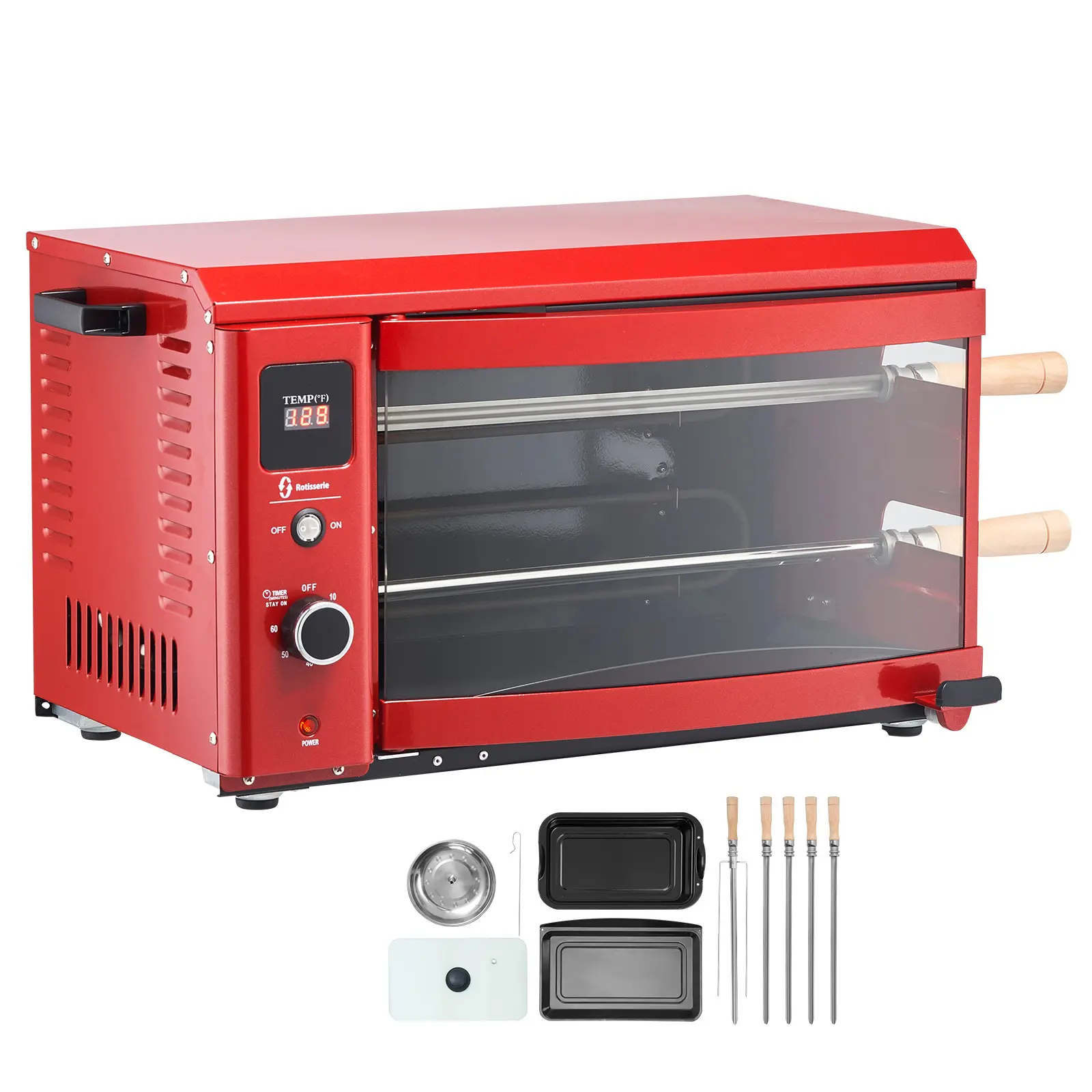 Shawarma Grill Machine, Chicken Shawarma Cooker Machine, 1800W Power, Cold Rolled Sheet Spraying + Galvanized Sheet Construction, 360° Automatic Rotation, User-Friendly Operation