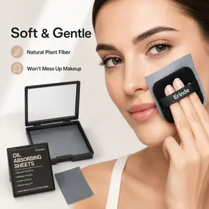 Drawhoneyoneyoney Facial Absorbent Paper, Natural Oil-Control and Absorbent Paper for Makeup, Portable Makeup Touch-Up Paper, Made of Bamboo Charcoal with Mirror Surface and Fluffy Design, Controls Oil without Disturbing Makeup, 200 Sheets Packaged.