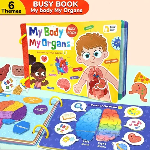 Human Body Busy Books for Kids, Fun Human Anatomy Activities, Learning at Home or Classrooms, Preschool Learning Materials, My Preschool Montessori Busy Book