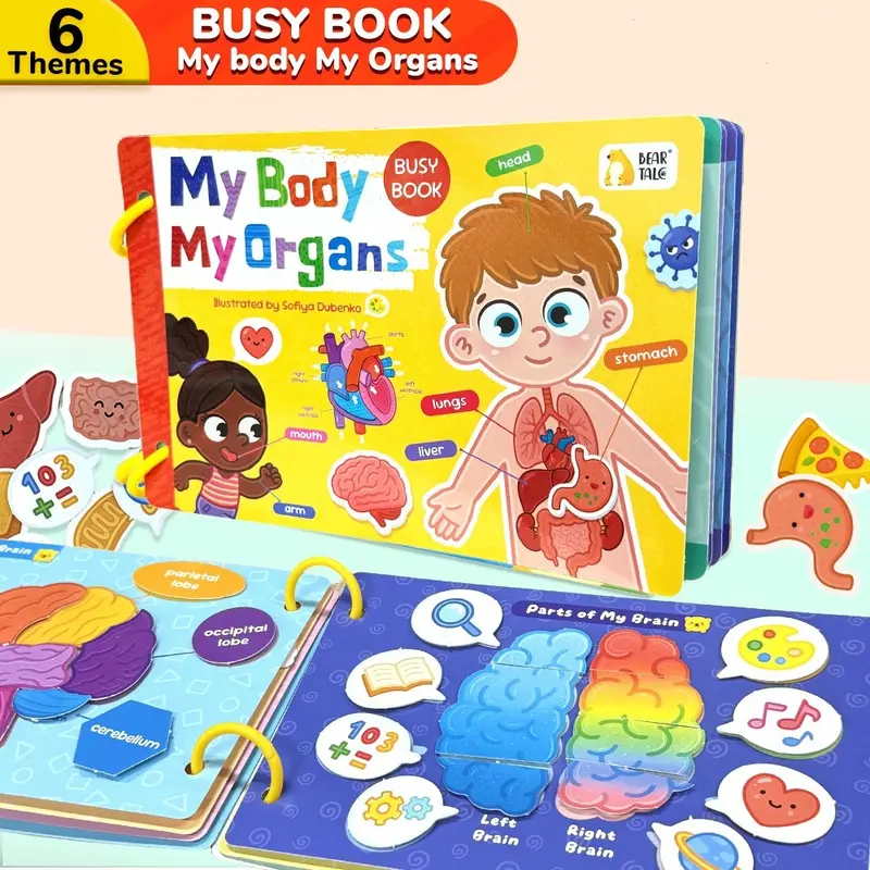 Human Body Busy Books for Kids, Fun Human Anatomy Activities, Learning at Home or Classrooms, Preschool Learning Materials, My Preschool Montessori Busy Book