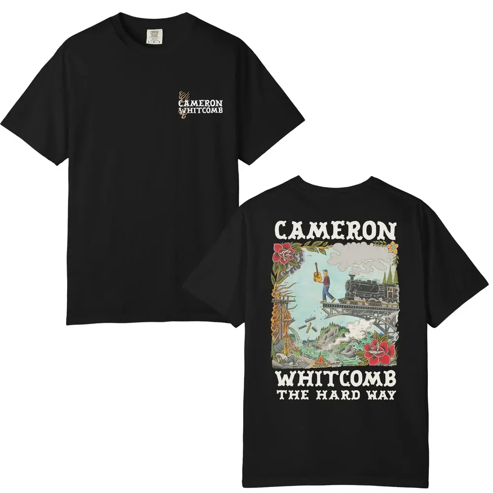 Women's Cameron Whitcomb Tour Comfort Colors Comfortable Customized Graphic Tee - The Hard Way Retro Landscape Shirt, Flat Day Party Wear Gift for Fans