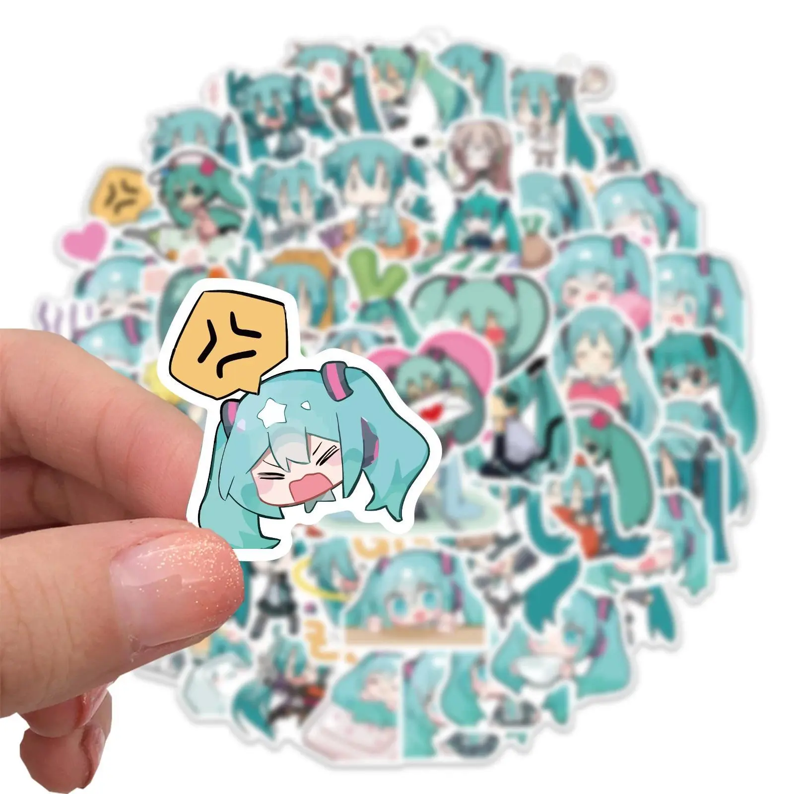 2026 hot item50PCS Cartoon Chibi Cute Miku Graffiti Stickers for Luggage Laptop Ipad Skateboard Gift Mobile Phone Car Stickers