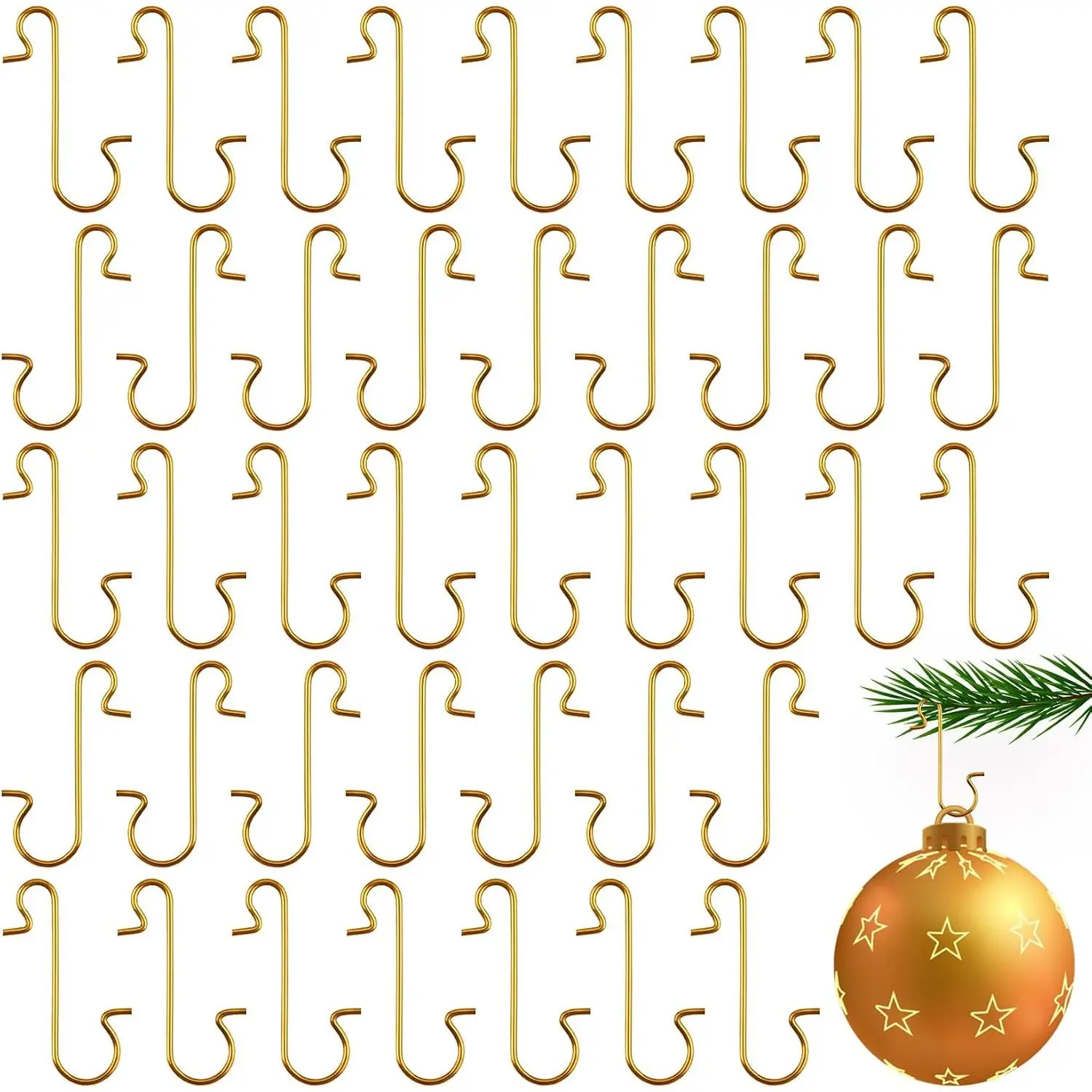 100 Pack Ornament Hooks, Christmas Ornament Hooks Ornaments Hangers Hooks for Christmas Ornaments Metal Wire Ornaments Hooks Anchors for Xmas Tree Decorations ,