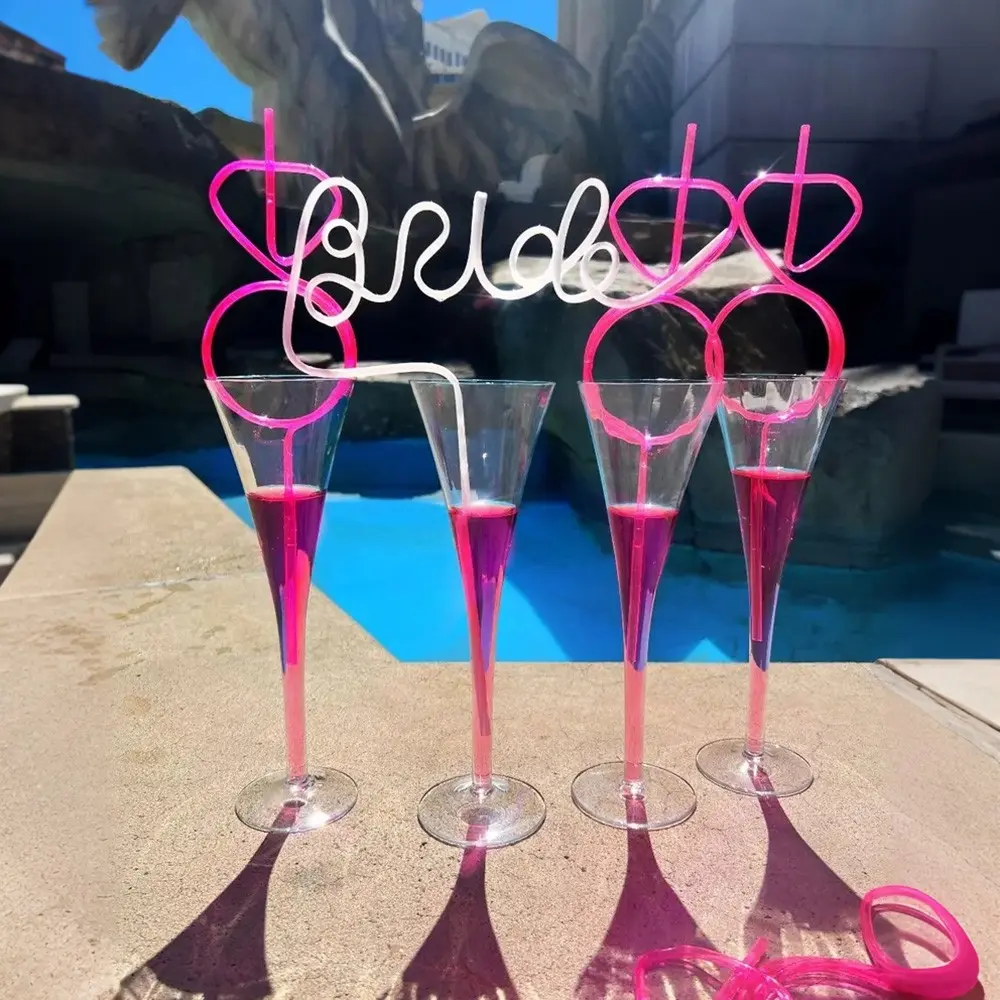 Bride and Diamond Ring Drinking Straws set Camp beach pool disco cowgirl Bachelorette hen do Party Bridal Shower Bach Weekend Girls Trip wedding engagement table Decoration Future Mrs Bride To Be Bridesmaid maid of honor guest welcome Gift