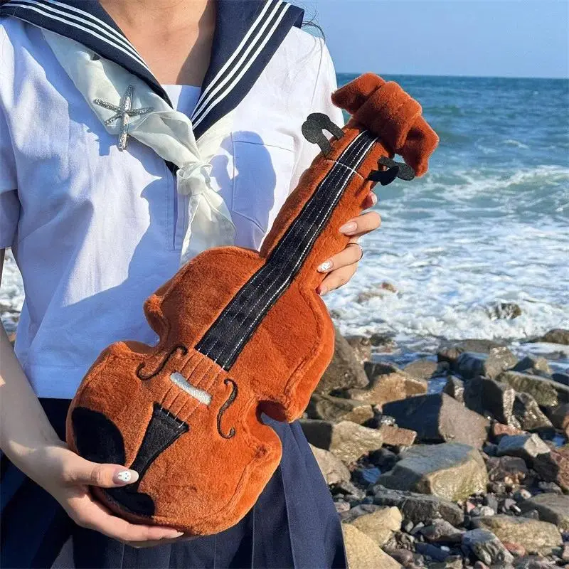 20/45cm Kawaii Violin Plushie Doll Simulation Musical Instrument Violin Pillow Creative Birthday Christmas Decor Gift