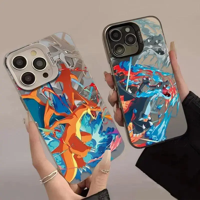 Durable Customized Casual Character-Based Concept Art Cool Mega Charizard X Dark Dragon Anime Phone Case for iPhone 17, 17 Air, 16, 15, 14, 13, 12, 11 Pro Max Plus, X, XS, XR, SE 2020, 7, 8
