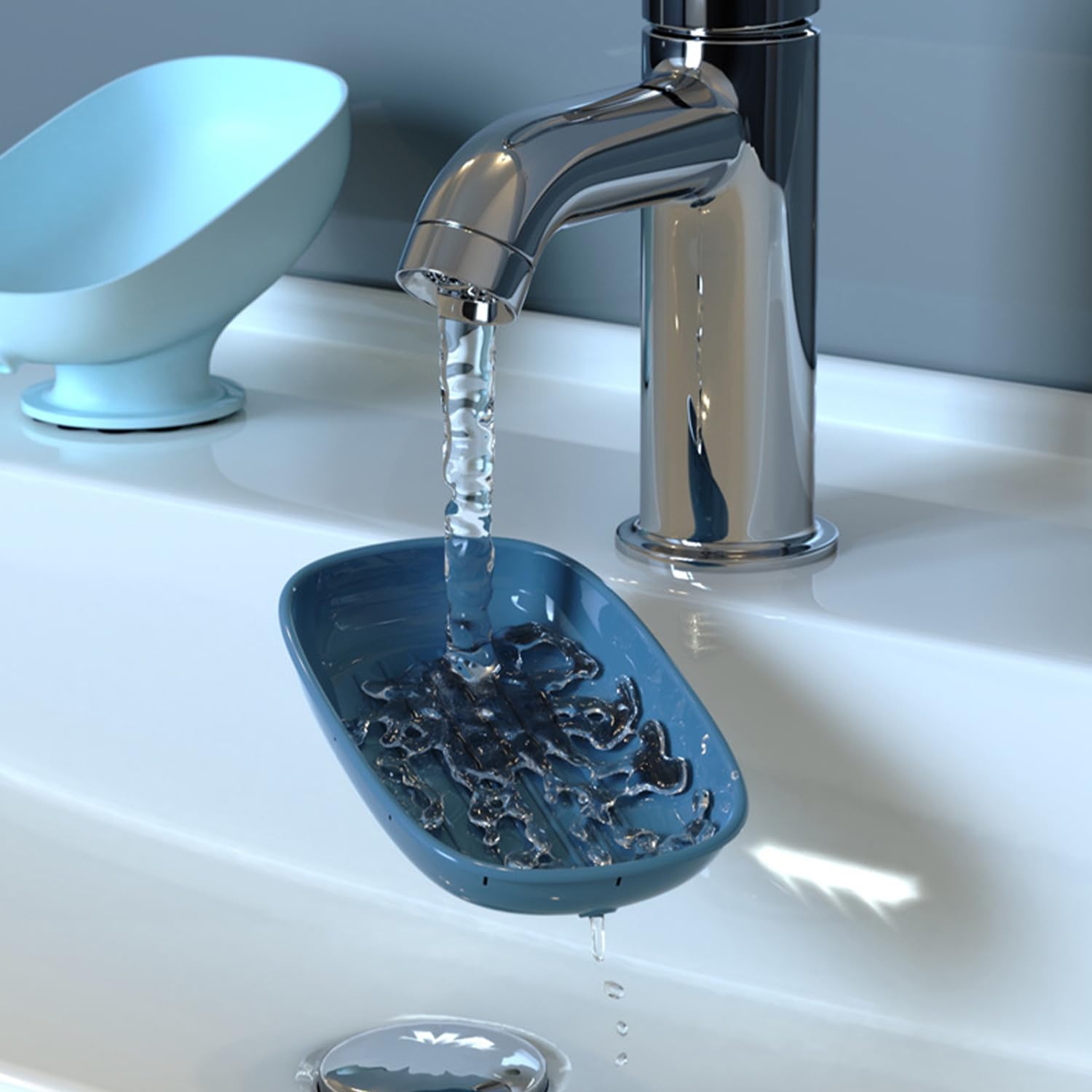 Soap Holder Self Draining for Sink Soap Holder Suction Cup Bar Soap Holder for Kitchen Bathtub