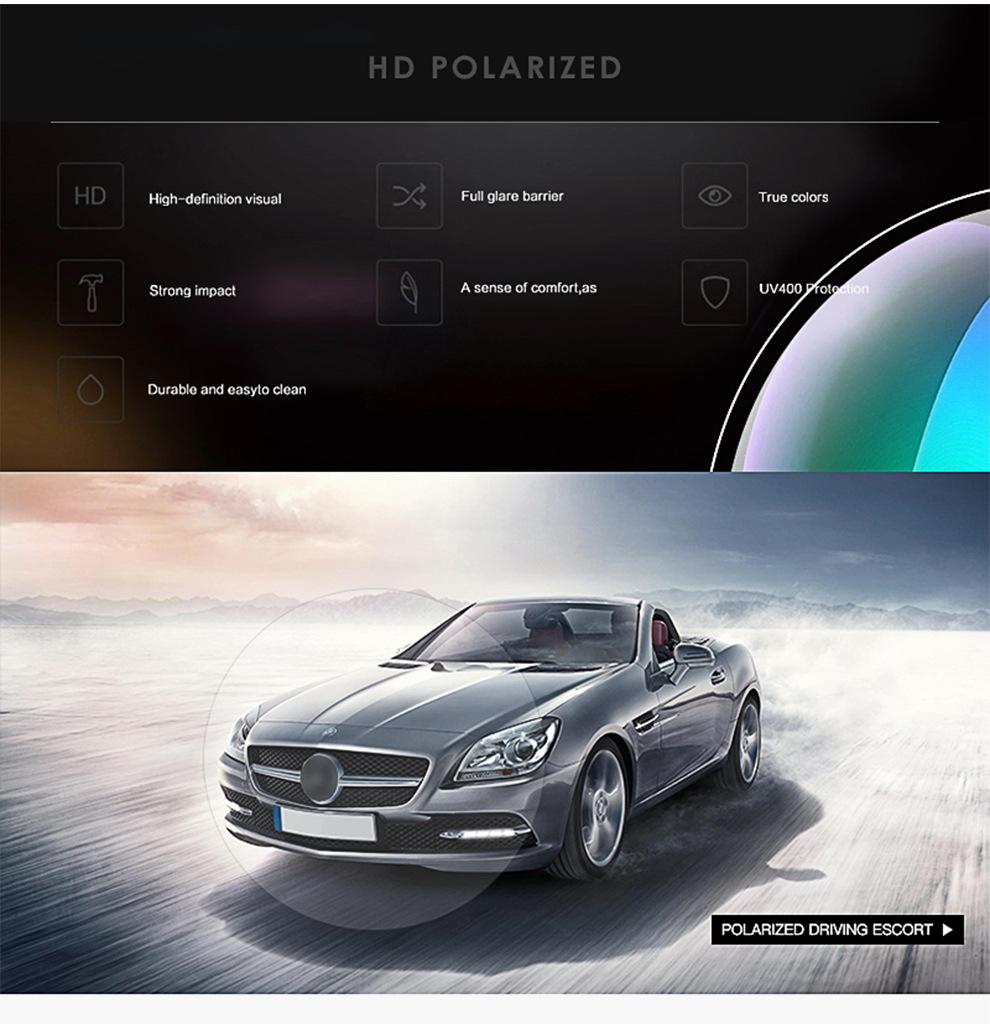 Sports Sunglasses for Men Polarized Comfortable Wear Square Sun Glasses Male Light Weight Eyewear Accessory with Origina UV400