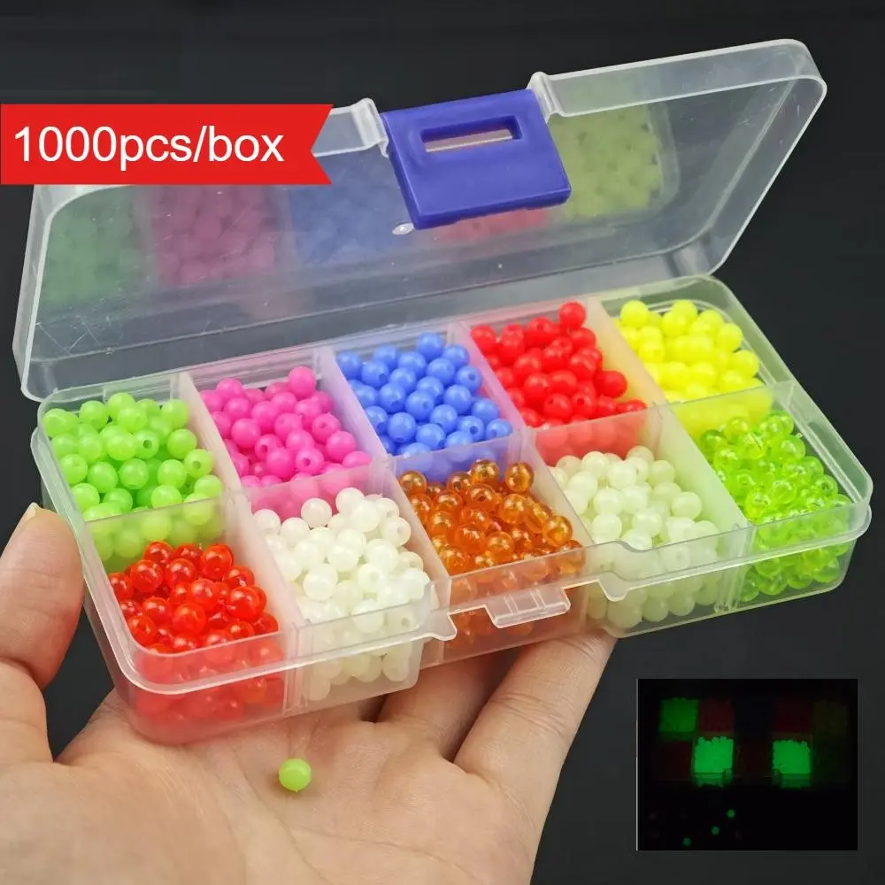 1000pcs/ set 5mm/ 0.21inch Round Fishing Bead Set, Floating Bead Fishing Gear, Luminous Fishing Device