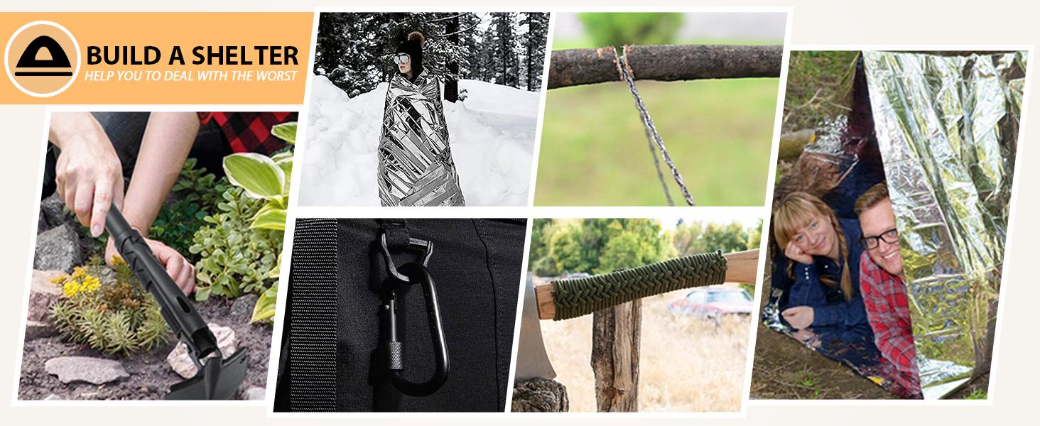 Survival Kit, 250Pcs Survival Gear First Aid Kit with Molle System Compatible Bag and Emergency Tent, Emergency Kit for Earthquake, Outdoor Adventure, Hiking, Hunting, Gifts for Men Women