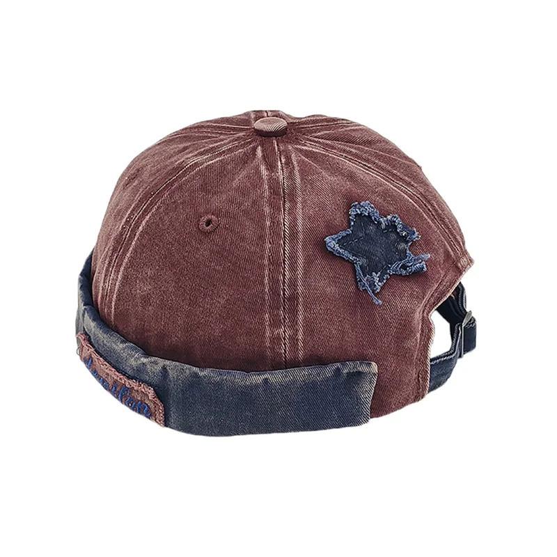Unisex Washed Color Brimless Caps Without Visor Star Splicing Docker Cap Letter Adjustable Beanie Hat Vintage Style Hip Hop Hats Unisex Washed Color Brimless Caps Without Visor Star Splicing Docker Cap Letter Adjustable Beanie Hat Vintage Style Hip Hop Hats
