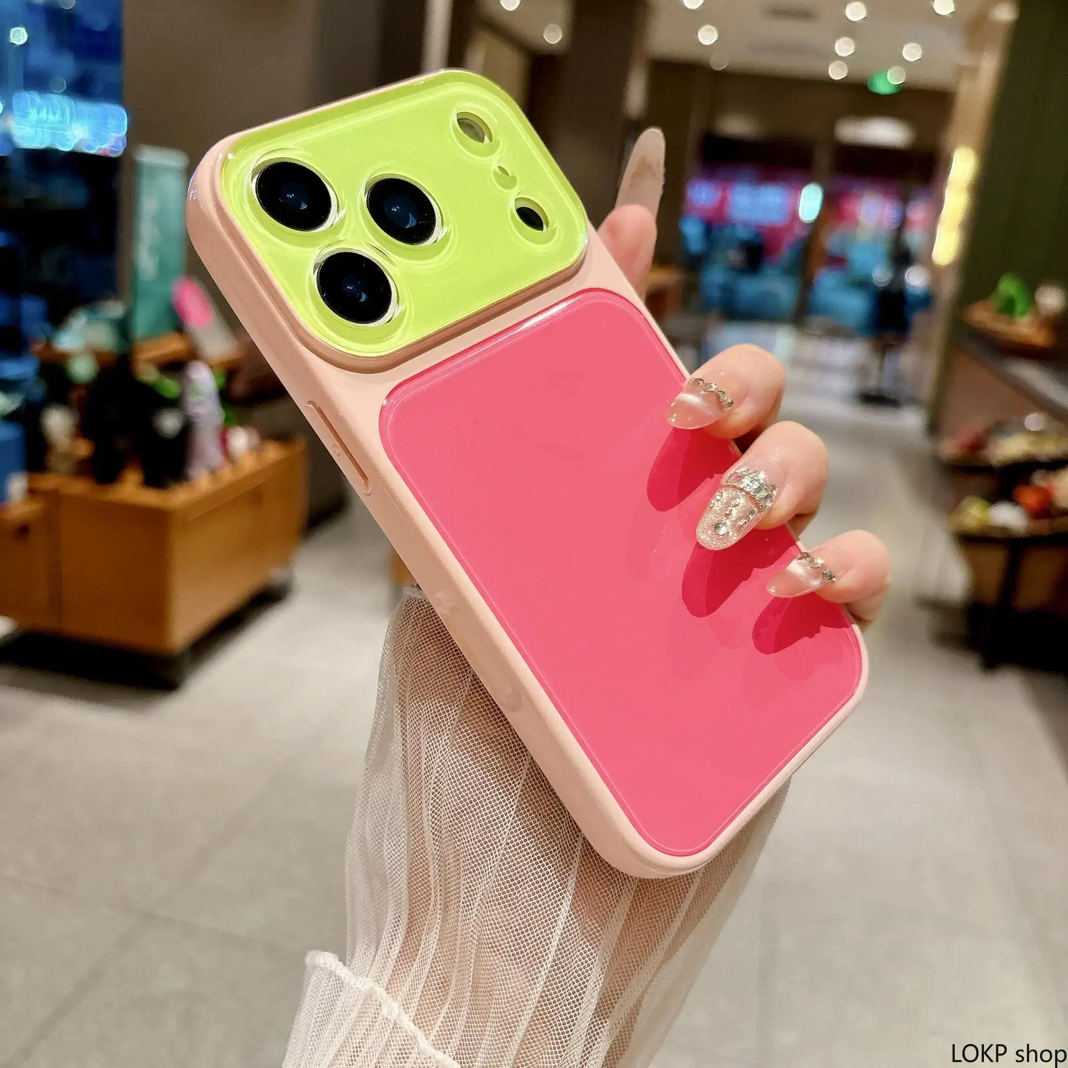 Dopamine Contrast Color Phone Case Protector - Full Lens Coverage, Anti-Drop, Wear-Resistant, Paint Peeling-Resistant Casing Compatible With iPhone 17,16,15,14,13 Pro Max (Fashion Phone Accessories)