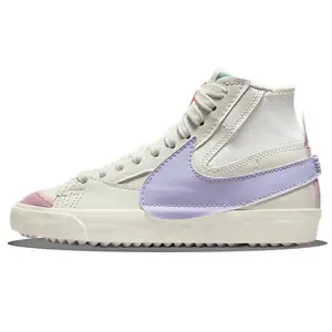 Nike Blazer 77 Jumbo Sneakers – Retro Casual Mid-Top Unisex Shoes in Sail and Pure Violet Verifiable, with credentials and supporting global authentication