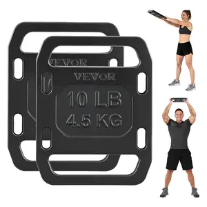 fathersdaygift  VEVOR Cast Iron Ruck Weights for Backpack, 10LB Pair Ruck Plate, Weight Plate with Smooth Handle, Textured Finish for Rucking, Hiking, Swings, Strength Training, Weightlifting, Fitness Workout
