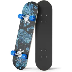 24 inch Mini Cruiser Skateboard - Aluminium Trucks - Beginner Skateboard for Kids Ages 5-8