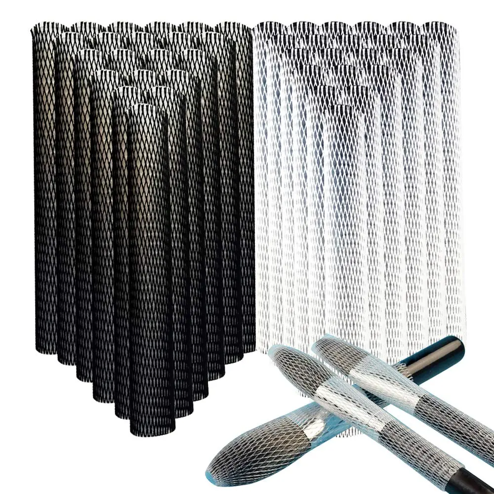 100pcs Makeup Brush Protector Cosmetic Makeup Brush Pen Guard Expandable Mesh Sleeve Covers Set Storage Small Medium Large Sizes Brushes for Travel (Purple and White)