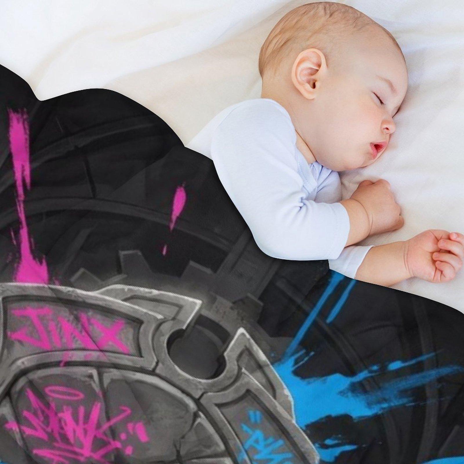 Jinx's Throne Graffiti Blanket | *Arcane* Epic-Themed Flannel Throw