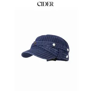 Cider STRIPED & STUDDED BERET HAT