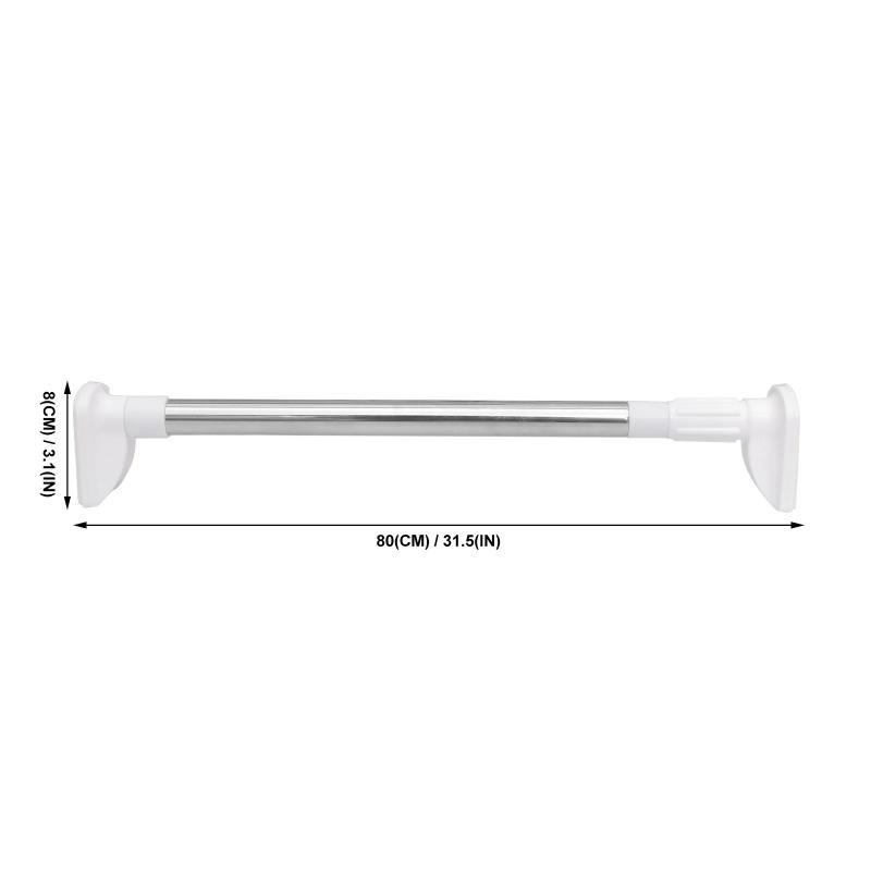 1Pcs Retractable Clothes Rail Telescopic Punch-Free Clothes Rod Household Multipurpose Hanger Rail Silver White