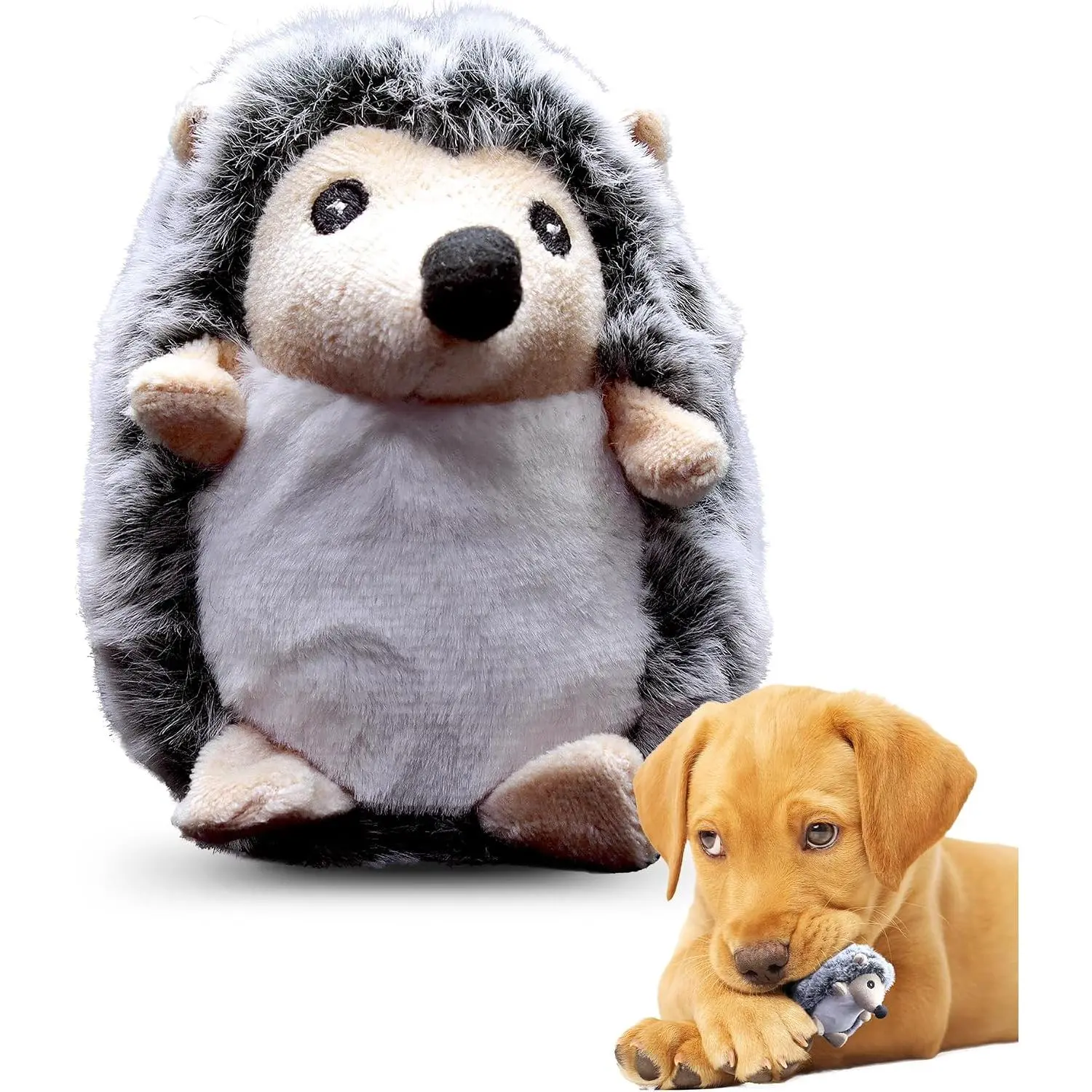 Tots Little Hedgie - Hedgehog Stuffed    with Squeaker, Interactive Puppy , Squeaky Plush - Little Hegdie (Pack of 1)