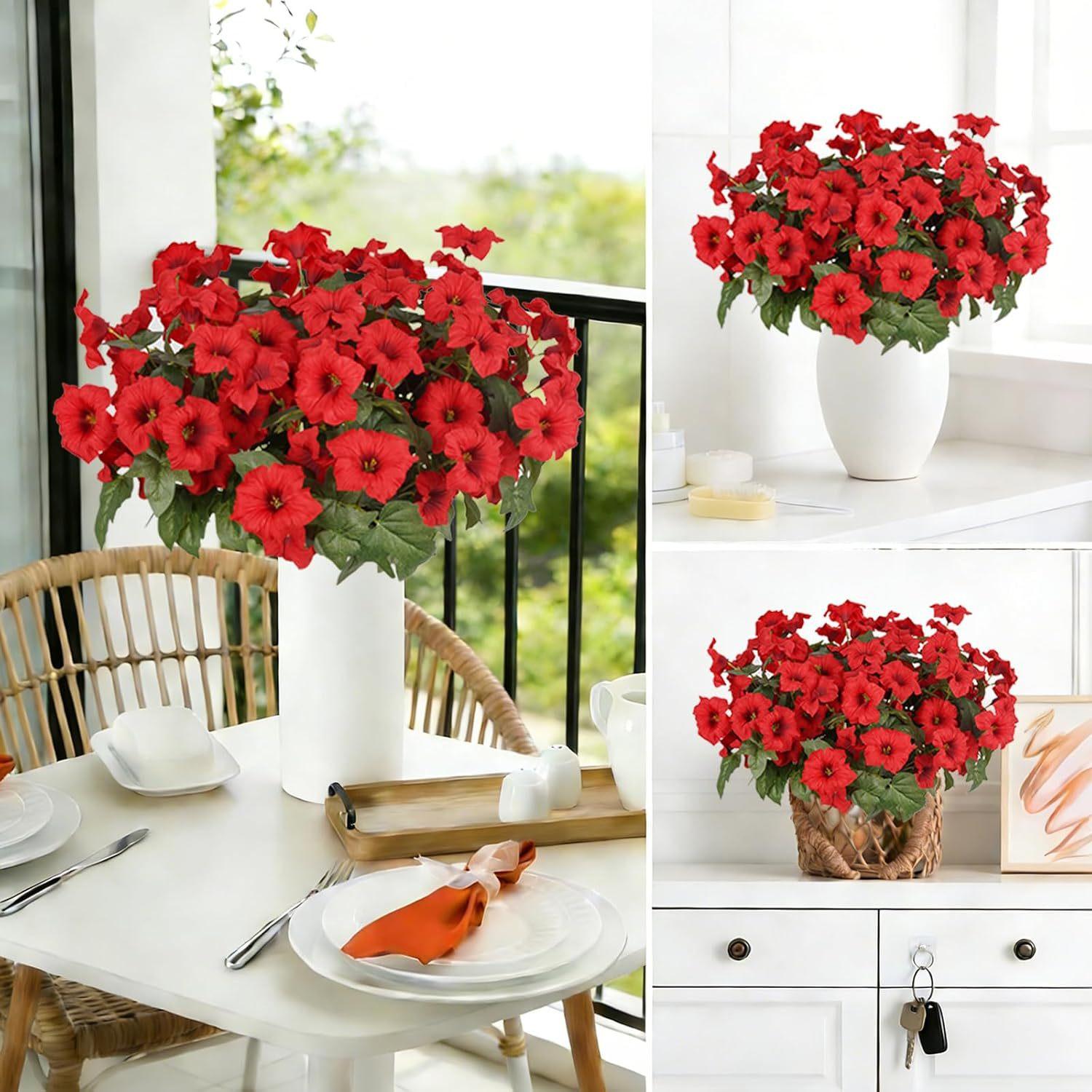 Artificial Fake Flowers Plants for Outdoor Decoration,2PCS Faux Decorative Flower for Home Garden, Porch, Window Box & Yard,Spring/Summer Artificial Flower Plant for Seasonal Celebrations