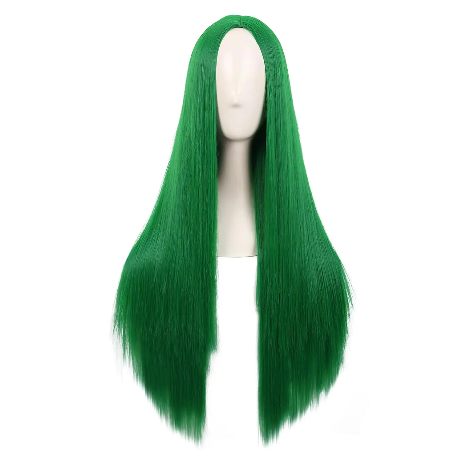 28 Inch Special  Long Straight Synthetic Wig,Grass Green | 70 cm Wig, Women