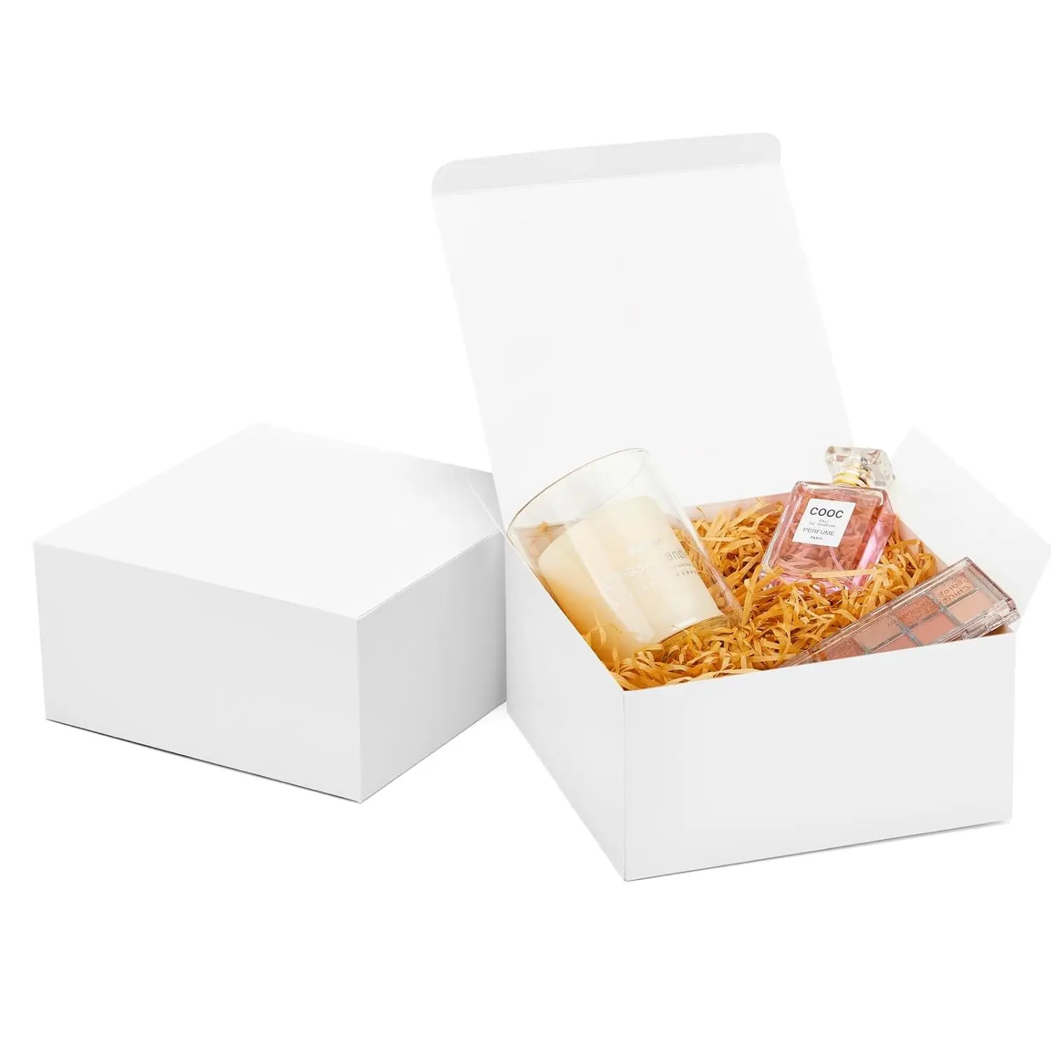 8x8x4 Gift Box 10 Pack White Gift Boxes with Lids, DIY Bridesmaid Proposal Box, Recyclable,Foldable Box for Wedding, Birthday Party
