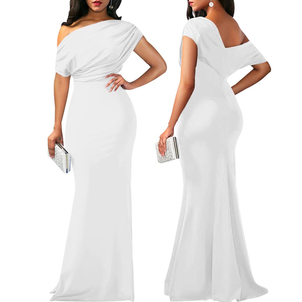 2024 Spring Women Elegant Sleeveless Off Shoulder Bodycon Long Formal Party Dress