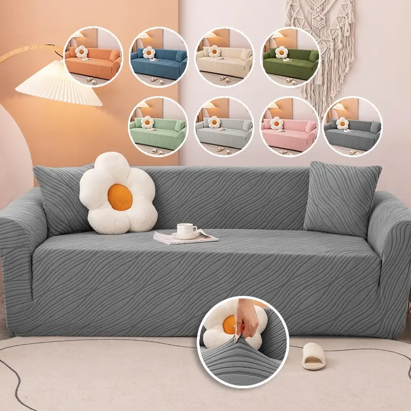 Water Wave Pattern Sofa Cover, Full Coverage, Non-Slip, Detachable and Washable, Waterproof, Stain-Resistant, Cat Scratch Proof, Durable and Thickened, Washable Sofa Covers