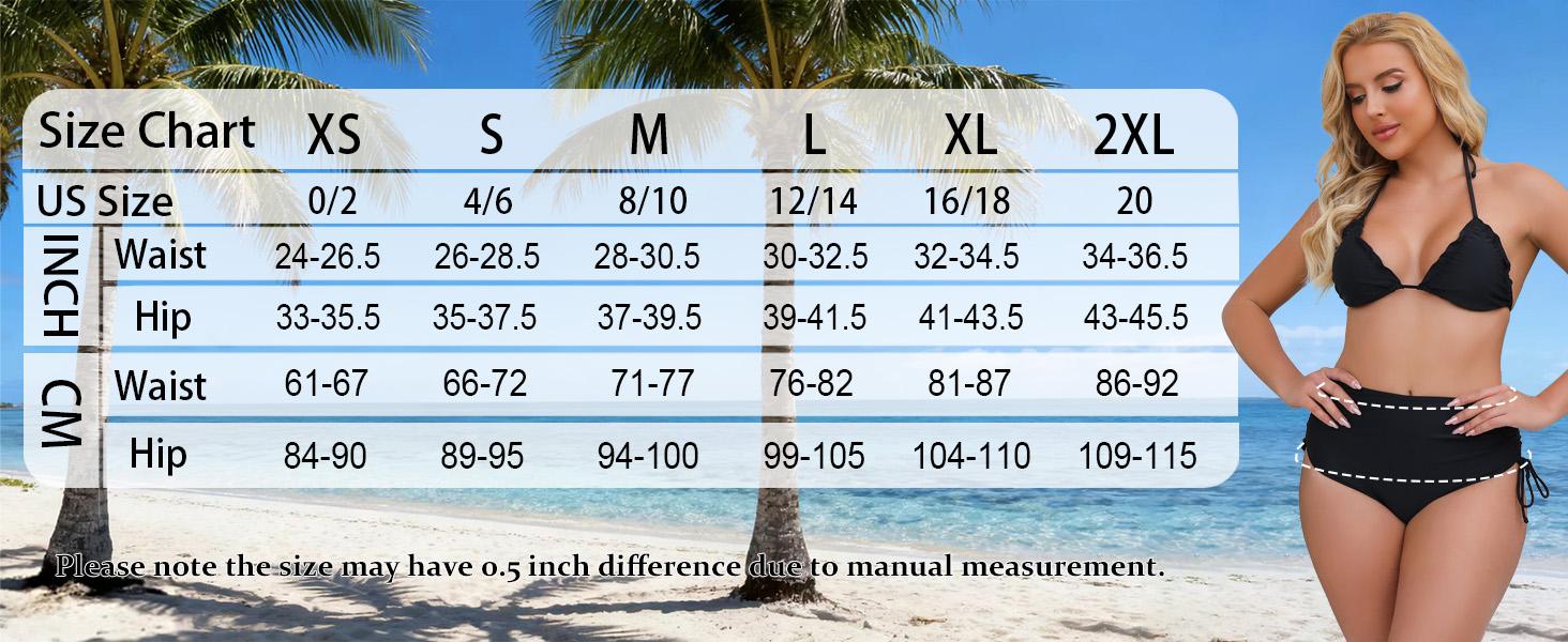 Women's High Waisted Full Coverage Bikini Bottoms Tummy Control Adjustable Drawstring Swim Bottoms