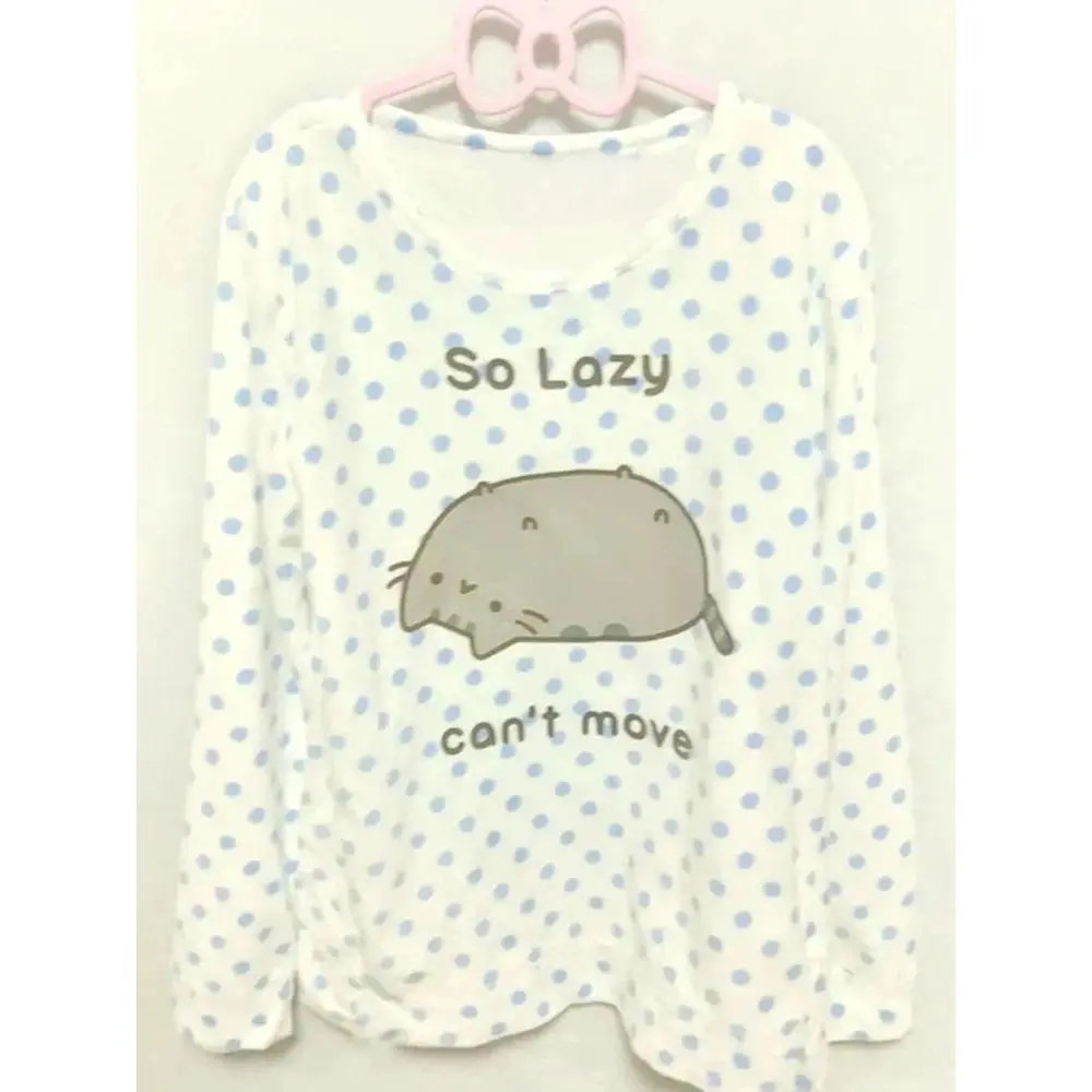 Japanese Fairy Polka Dots T Shirt Women Y2K Aesthetic Kawaii Cartoon Casual Tops Autumn Sweet Harajuku Grunge Loose Tees, Round Neck
