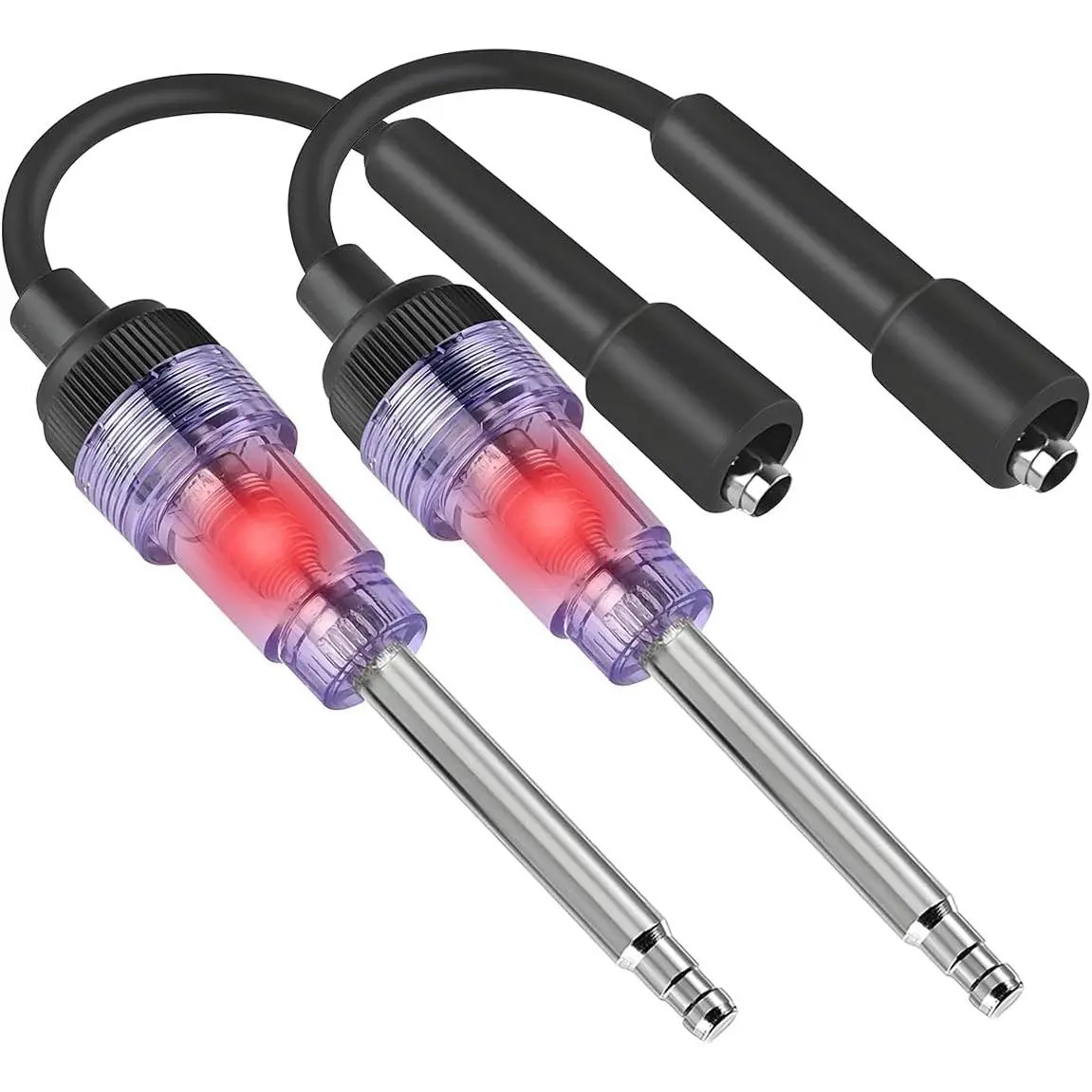 2 count  Inline Spark Plug Tester,  Straight Boot Engine  Coil Tester, Armature Diagnostic Detector Internal External Engine Checker for Automotive