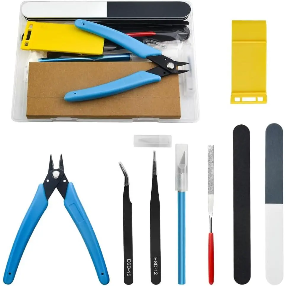 Professional 9 count Model Tools Kit Modeler  Tools Craft Set Hobby Building Tools Kit for Gundam  Model Building Repairing and Fixing(B)