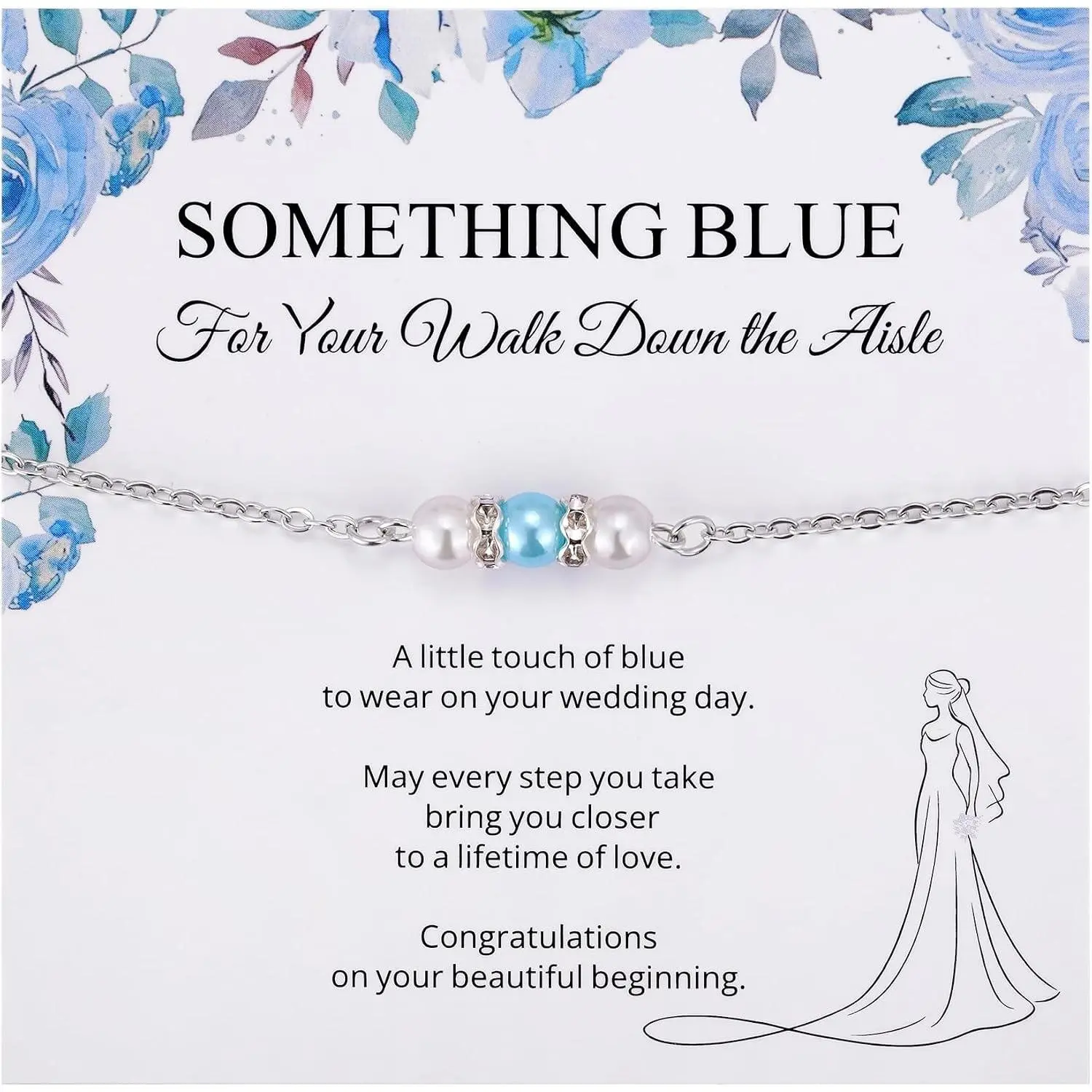 Something Blue Anklet for Bride, Walk Down the Aisle Foot Jewelry, Wedding Day Ankle Bracelet, Bridal Shower Gift