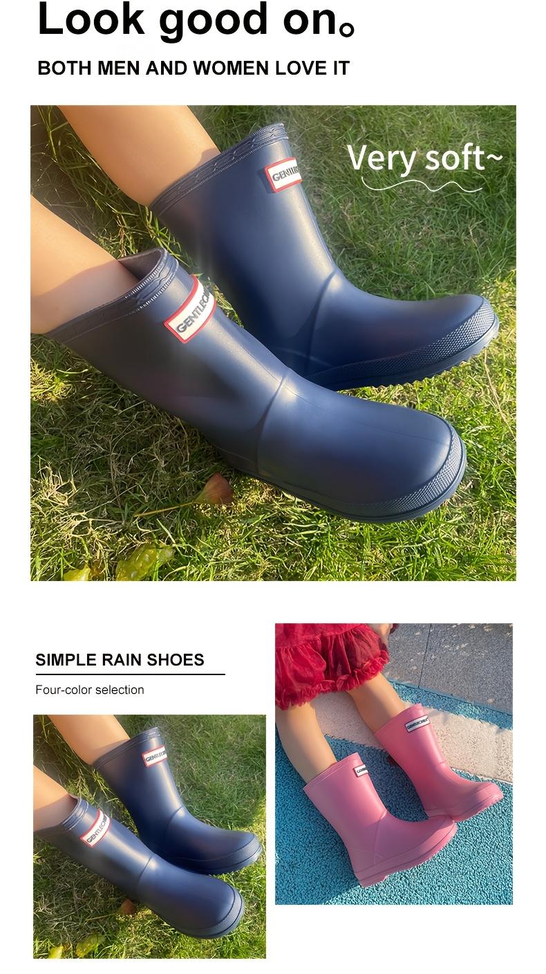 [Soft Rubber Rain Boots] Lightweight Rain Boots |           Boys Outdoor Simple Boots 2-8 Years Old Kindergarten Students Soft Non-Slip All-Season High-Quality Shoes School Day Camping Beach Garden Play Integrated Design Keep Feet Dry