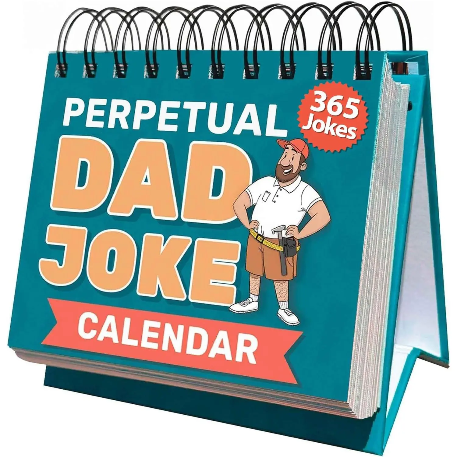 Dad Joke Perpetual Desk Calendar for Father's Day, 365 Days of Jokes, Funny Birthday Gag Present For New Dads