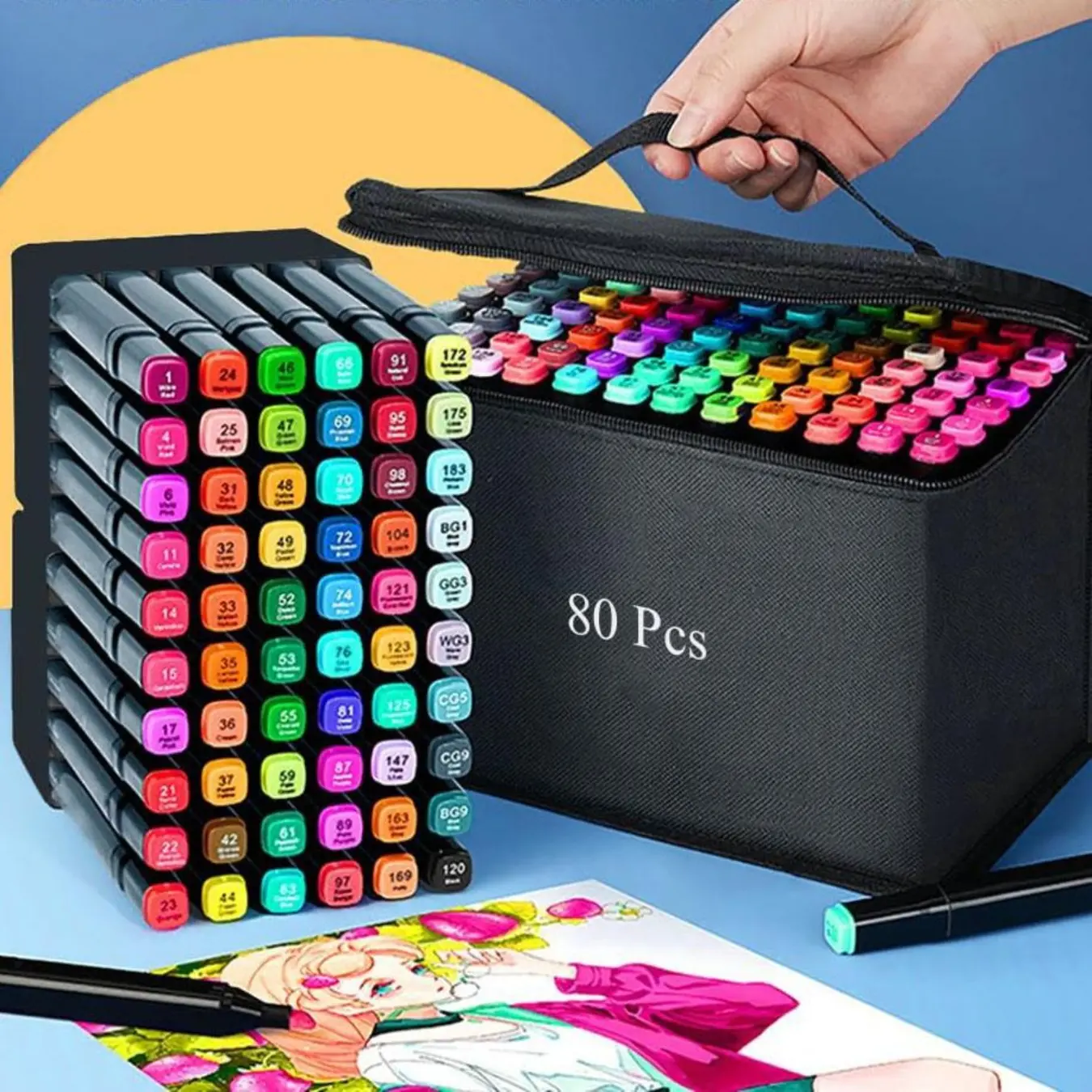 80/262 Colors Drawing Markers, Dual Tip Art Markers, Coloring Marker For Adult Sketching And Coloring
