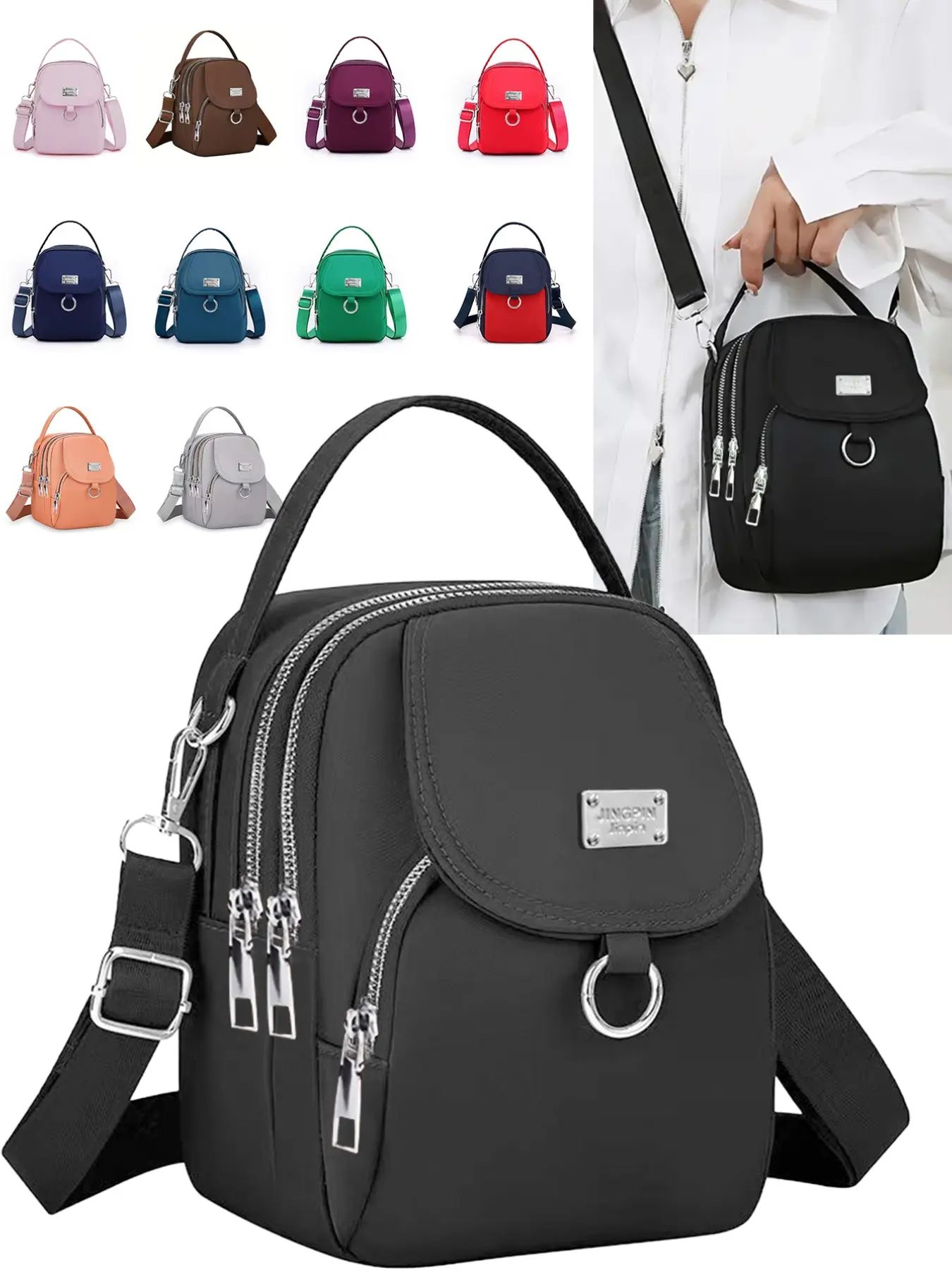 Lightweight nylon crossbody bag, casual mini clutch, stylish women's shoulder bag, crossbody shoulder bags, available in multiple colors, suitable for commuting, shopping, and travel.